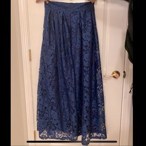 Dark Blue Lace Maxi Skirt